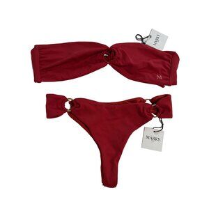 Marky Swim Dangerous in Rose Bikini in Red